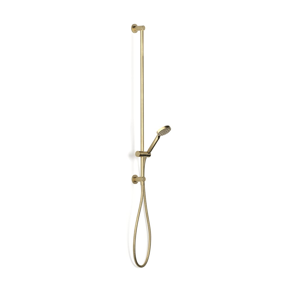 Pegasi Slide Shower, Inflow 900, 90rnd in Raw Brushed Brass