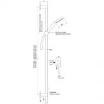 Pegasi Slide Shower, Adjust 900, 90rnd dimensions image