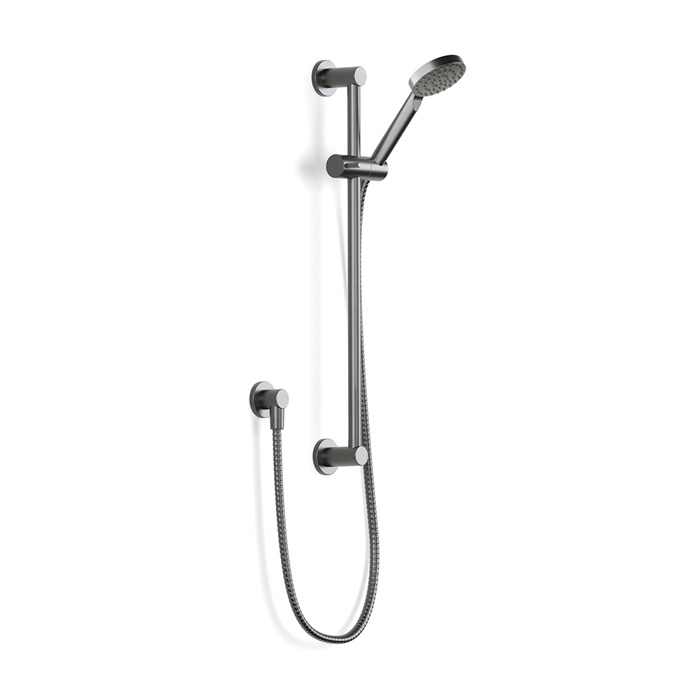 Brushed Graphite Pegasi Slide Shower, Adjust 600, 90rnd in Brushed Graphite