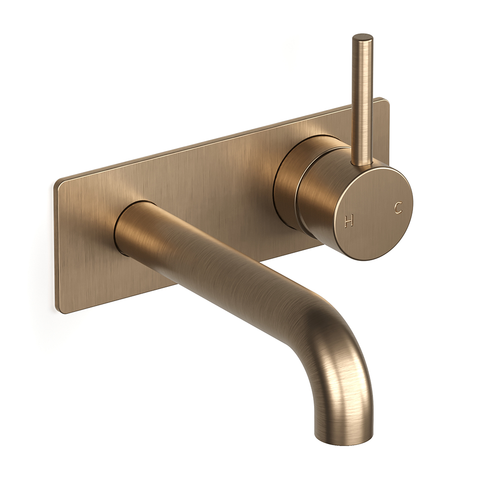 Pegasi M Back Plate Basin Mixer 150 in Discovery Bronze