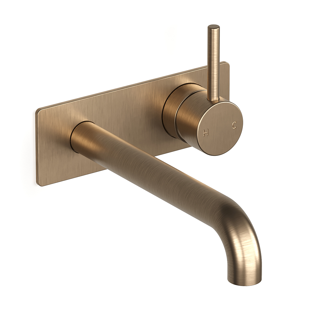 Pegasi M Back Plate Basin Mixer 200 in Discovery Bronze