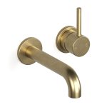 Raw Brushed Brass Pegasi M Basin Mixer Set 150 in Raw Brushed Brass