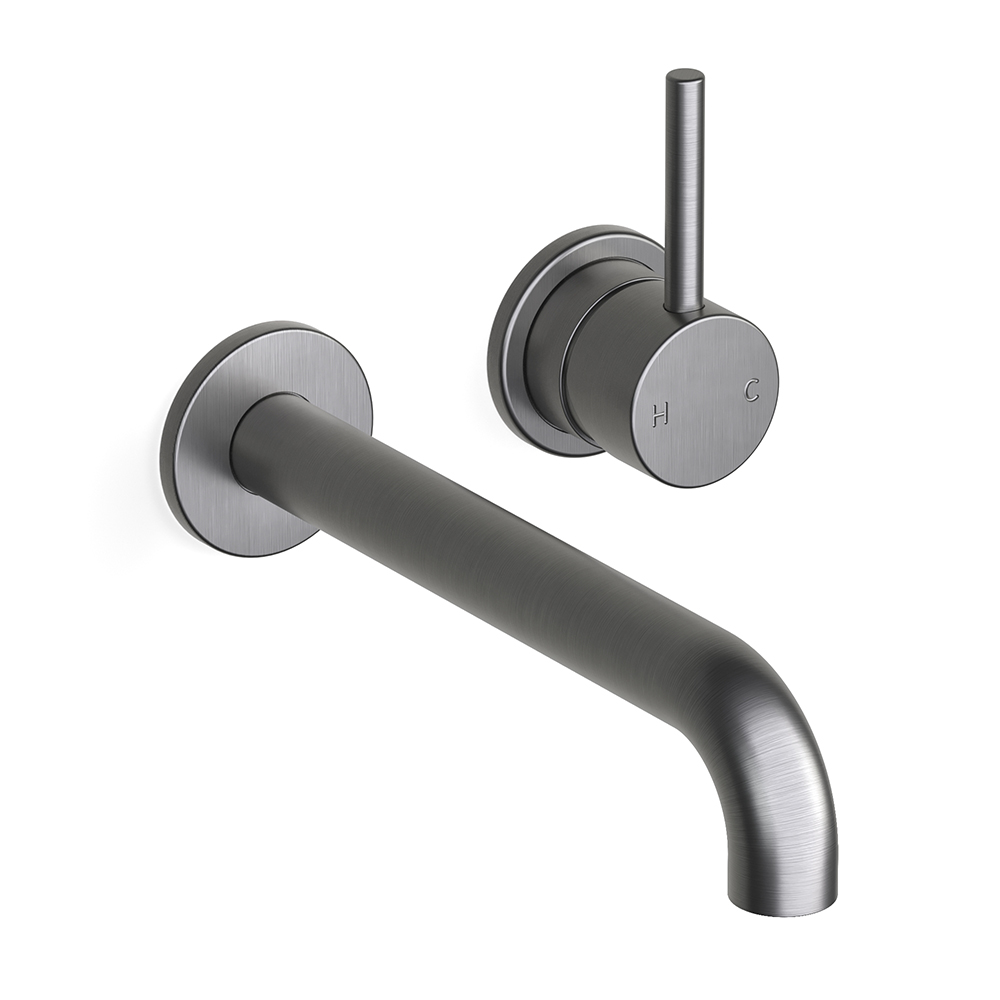 Pegasi M Basin Mixer Set 200 in Brushed Graphite