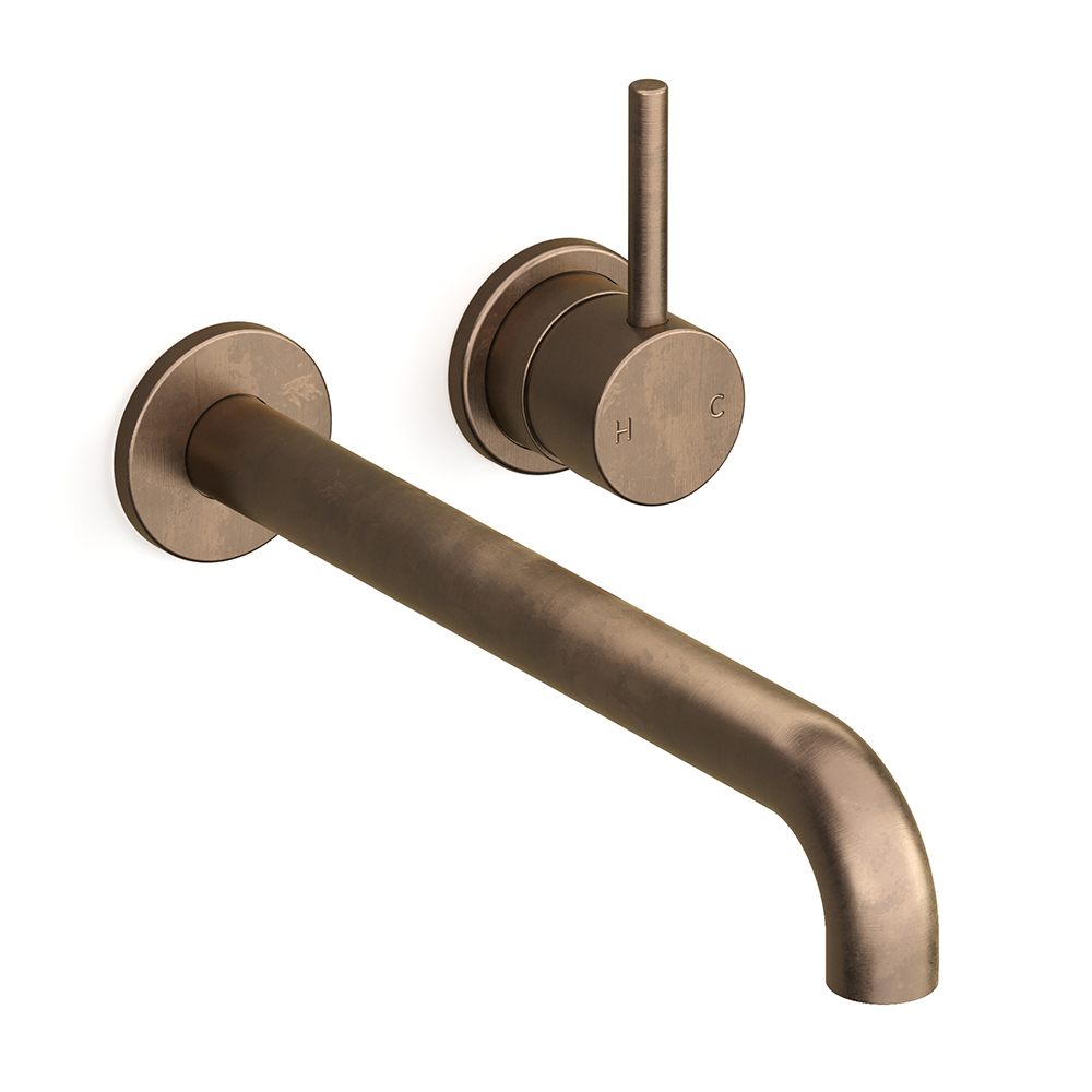 Antique Brass Light Pegasi M Basin Mixer Set 250 in Antique Brass Light