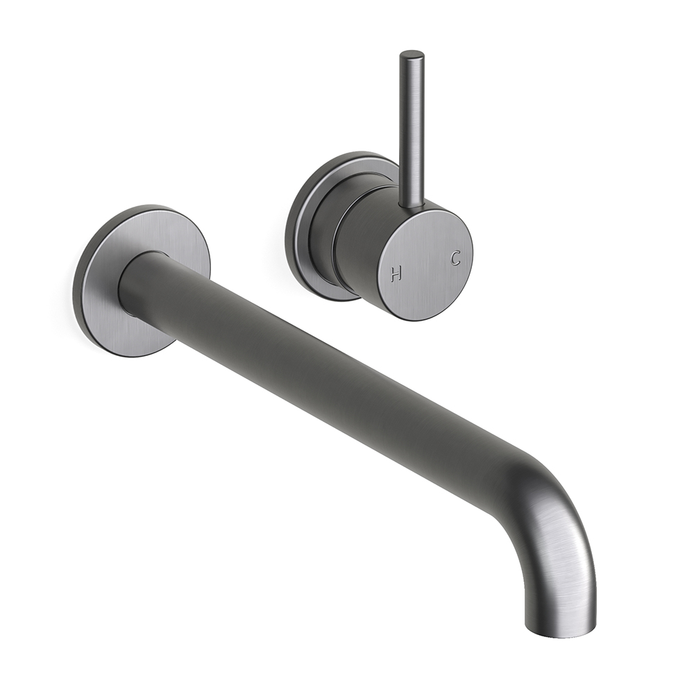 Brushed Graphite Pegasi M Basin Mixer Set 250 in Brushed Graphite