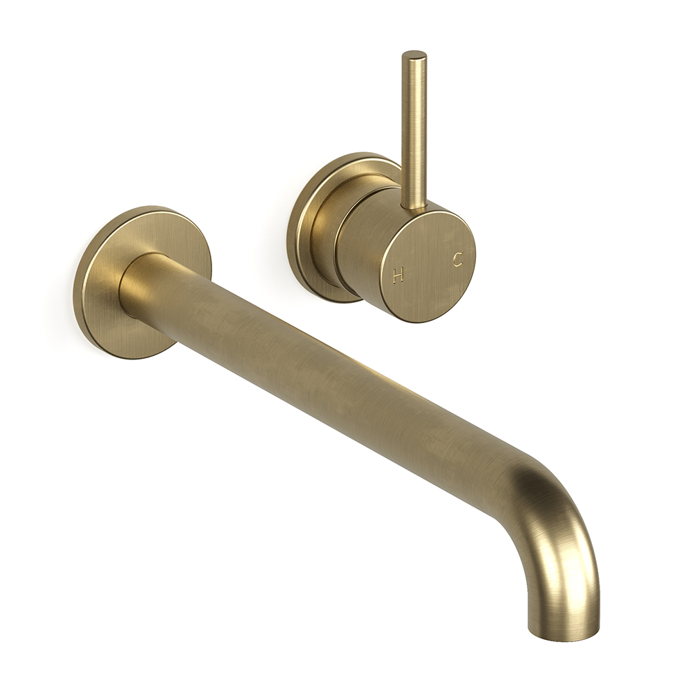 Raw Brushed Brass Pegasi M Basin Mixer Set 250 in Raw Brushed Brass