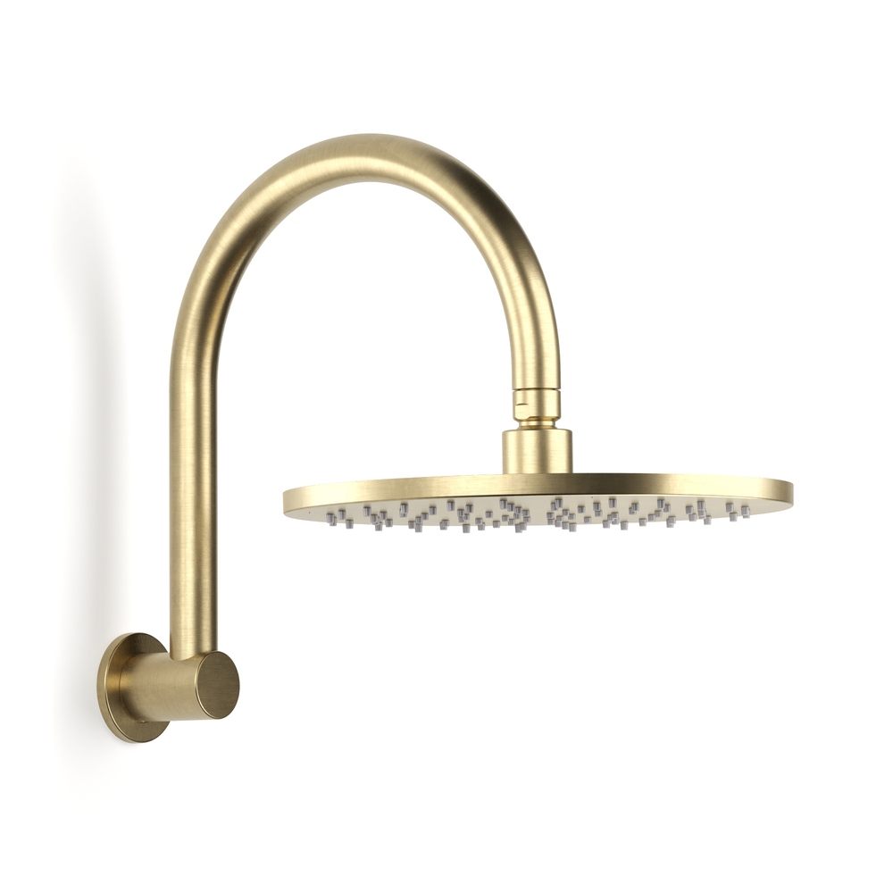 Pegasi Overhead Shower Hcurve 250head in Raw Brushed Brass