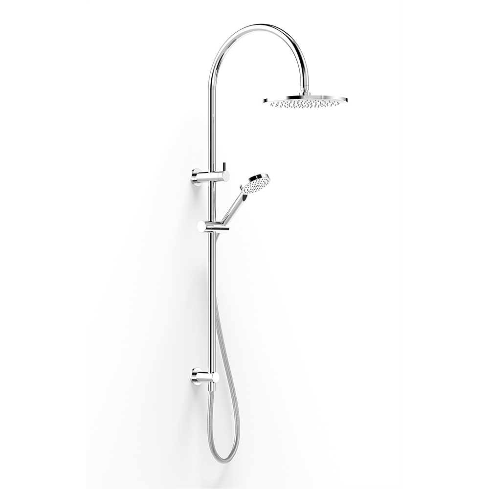 Chrome Pegasi Dual Shower 600 crv 90rnd, 250 in Chrome