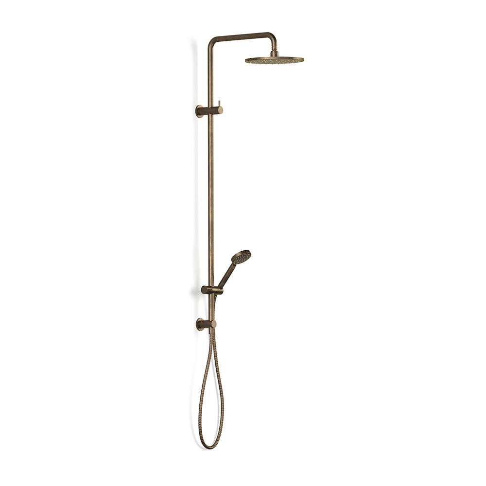 Pegasi Dual Shower 900 sqa 90rnd, 250 in Antique Brass Light