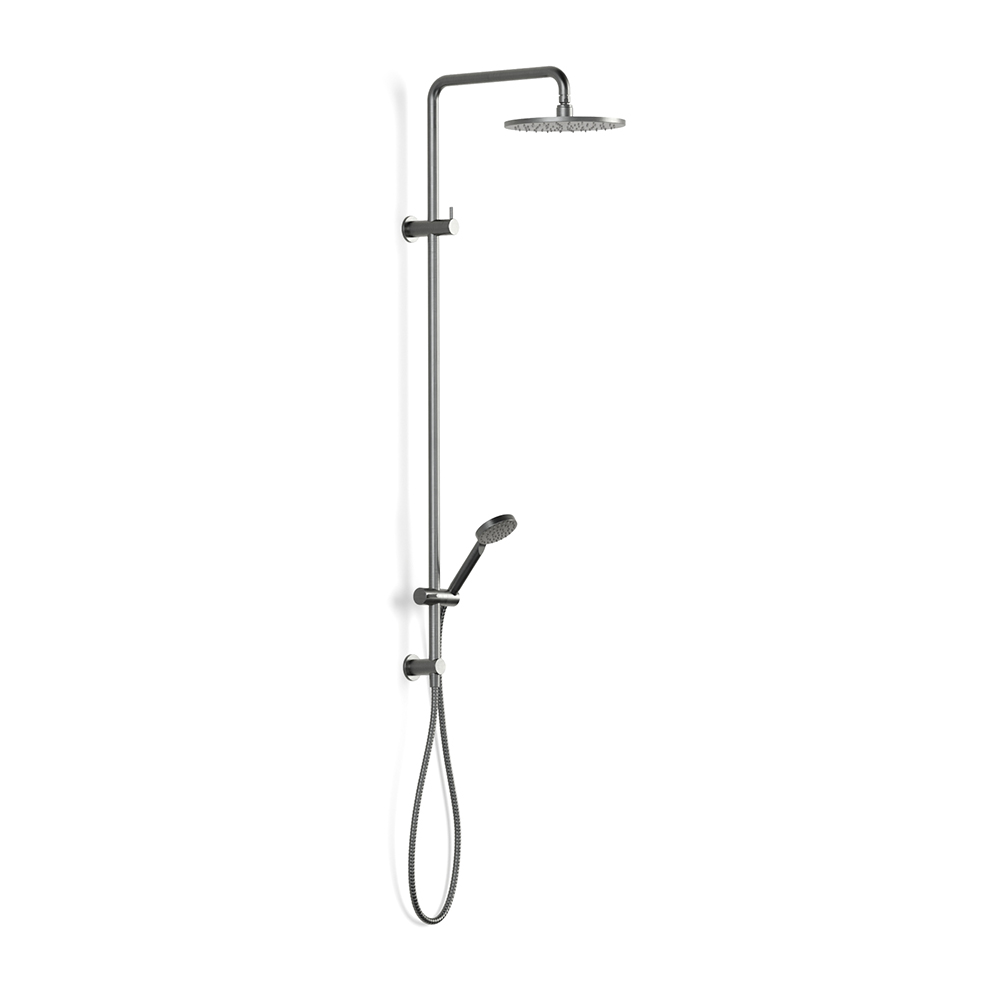 Pegasi Dual Shower 900 sqa 90rnd, 250 in Brushed Graphite