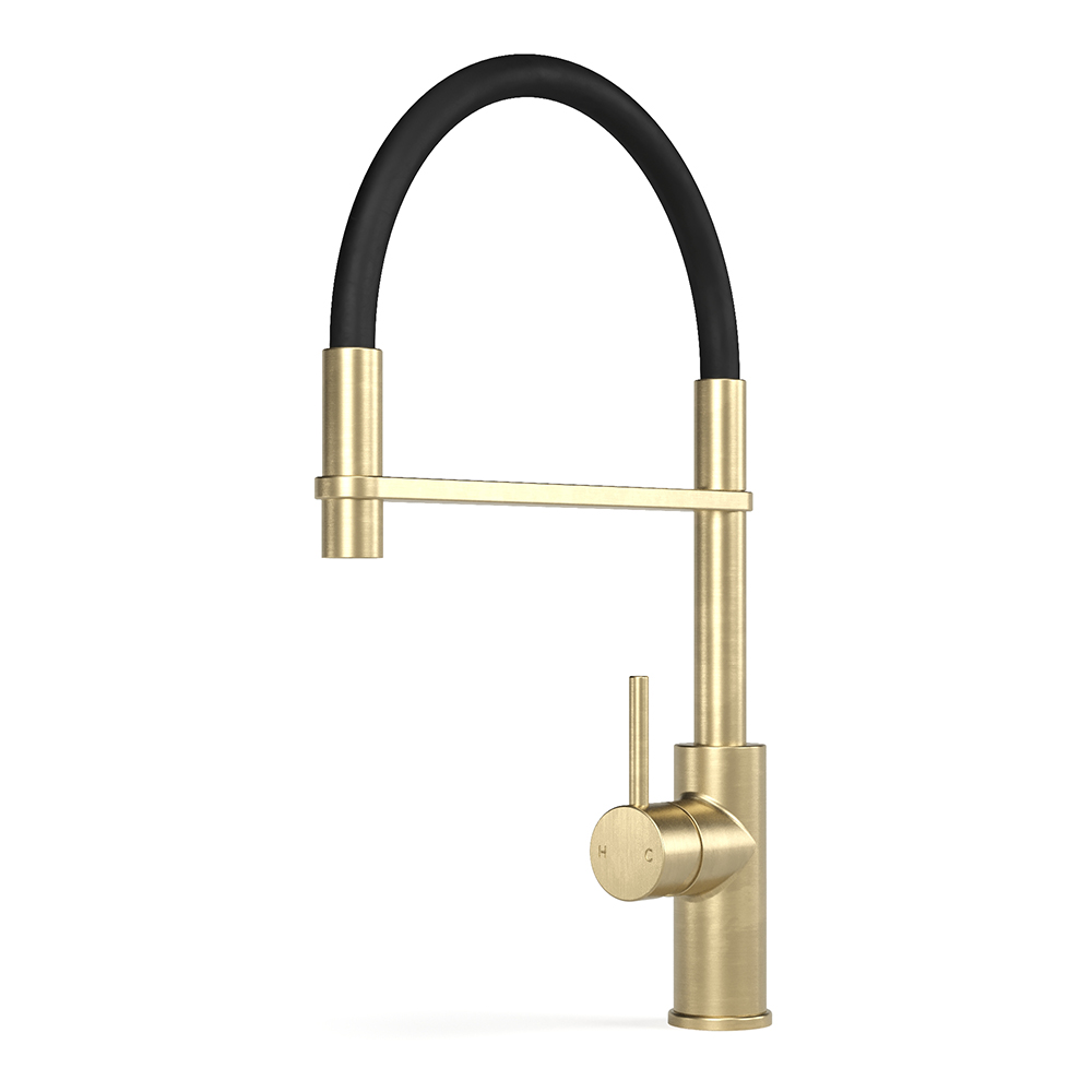 Pegasi M Sink Mixer Pull Down in Raw Brushed Brass