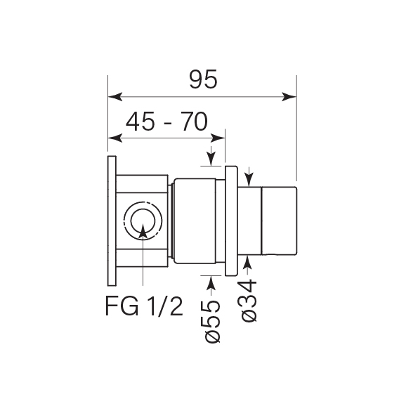 Zero Diverter Switch, Smooth dimensions image