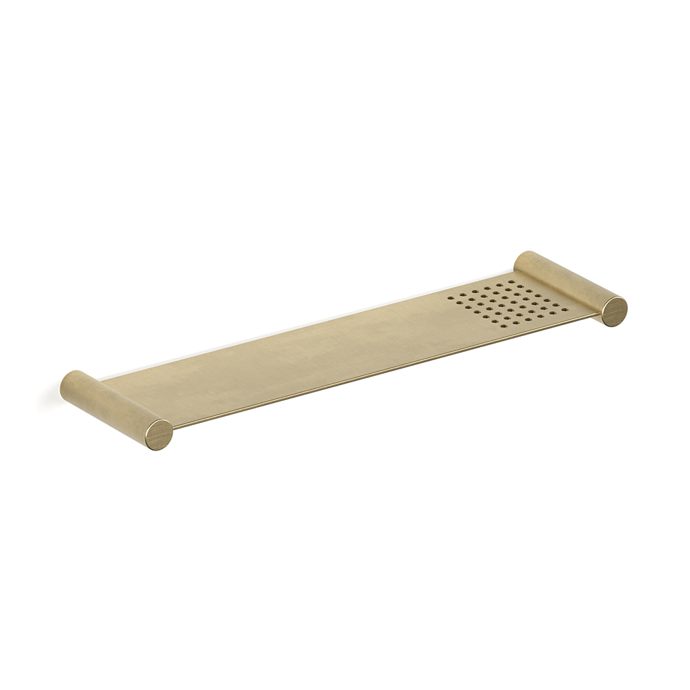 Pegasi NF Shower Shelf, Metal 400 in Raw Brushed Brass