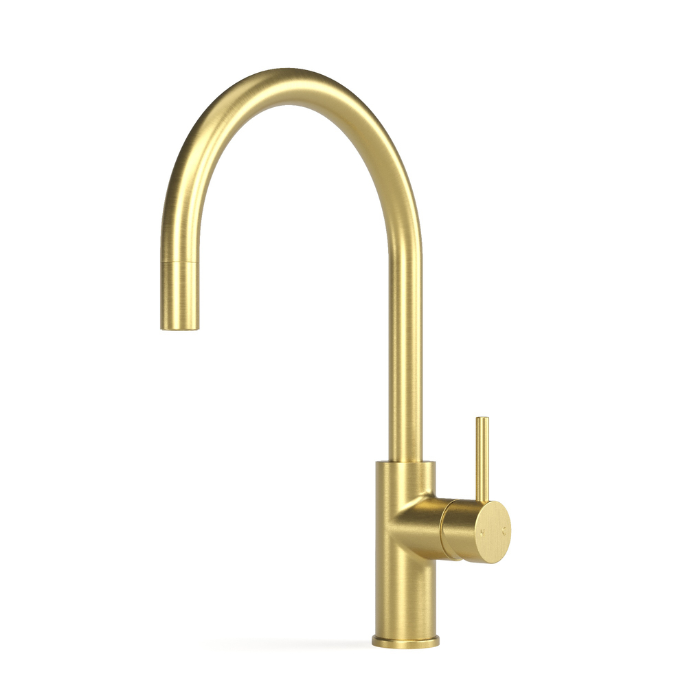Pegasi M Sink Mixer Curve Pull Out in Brushed Liberty Gold