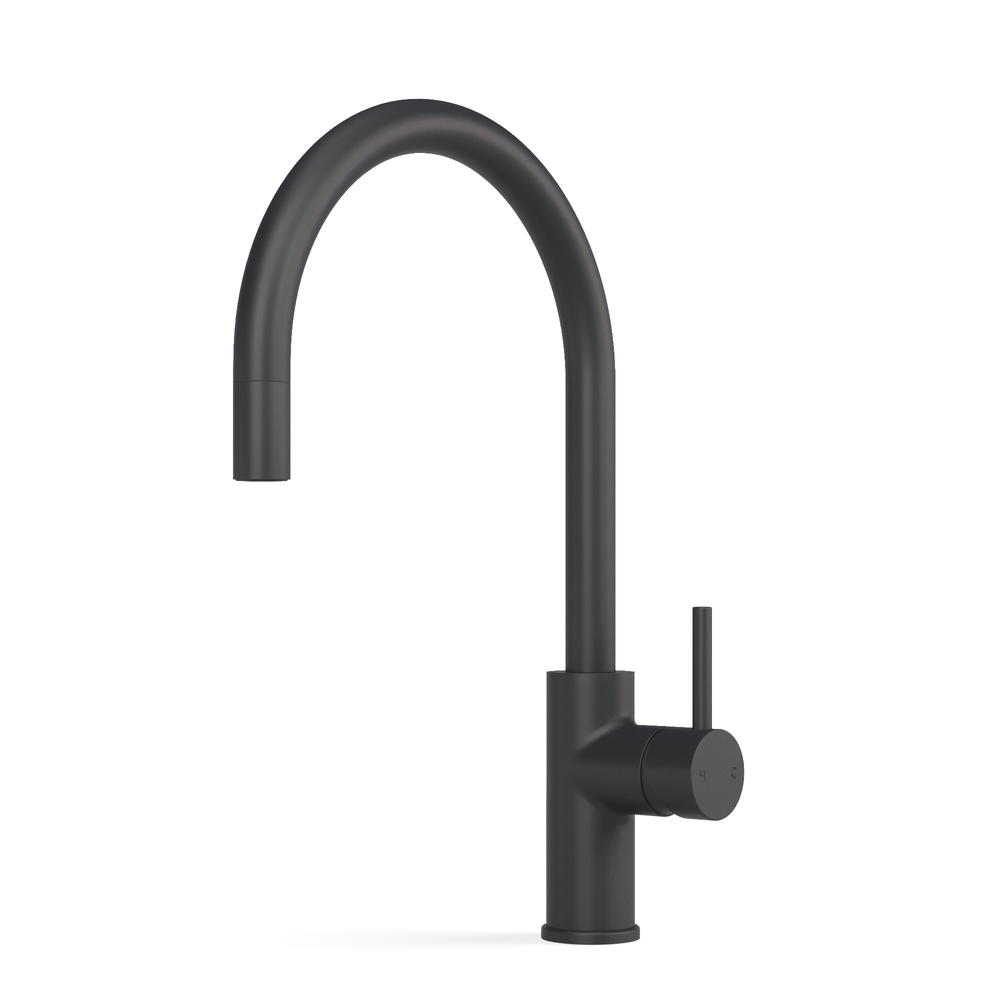 Pegasi M Sink Mixer Curve Pull Out in Switzrok Matte Black