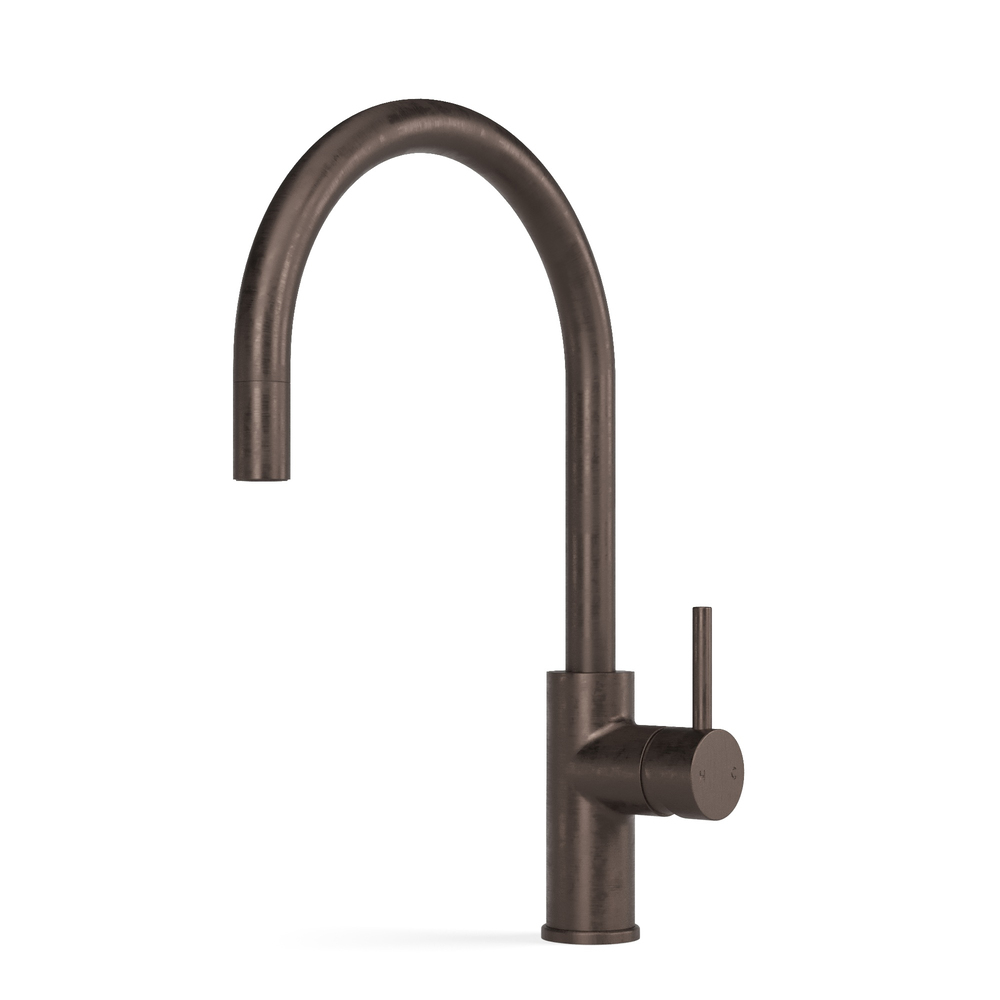 Pegasi M Sink Mixer Curve Pull Out in Antique Brass Medium