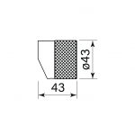 Pegasi Upward No Pin Handle, Knurled dimensions image