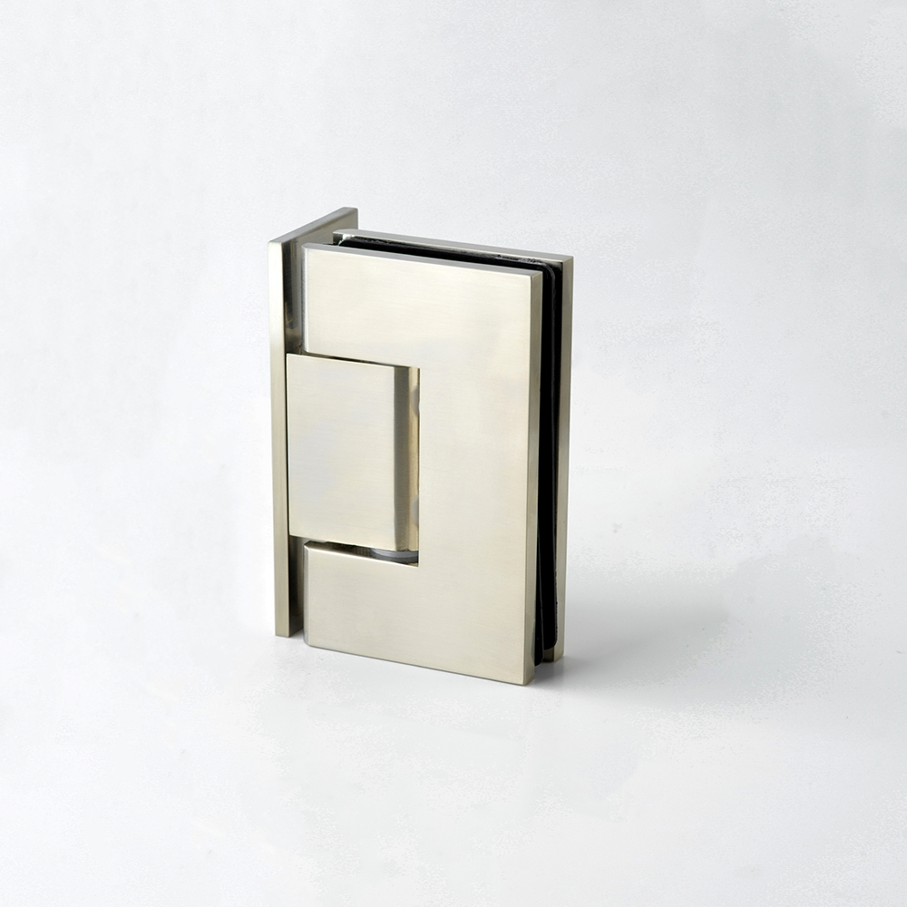 Shower Door Hinge, Wall to Glass, Brushed Nickel