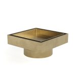 Tile in Floor Waste 115sq x 100 in Raw Brushed Brass