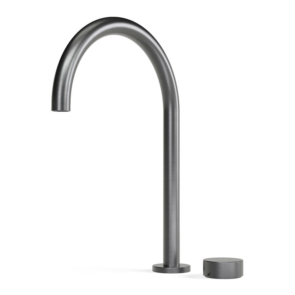 Zero Progresiv Smooth Hob Bath Mixer Curve in Brushed Graphite