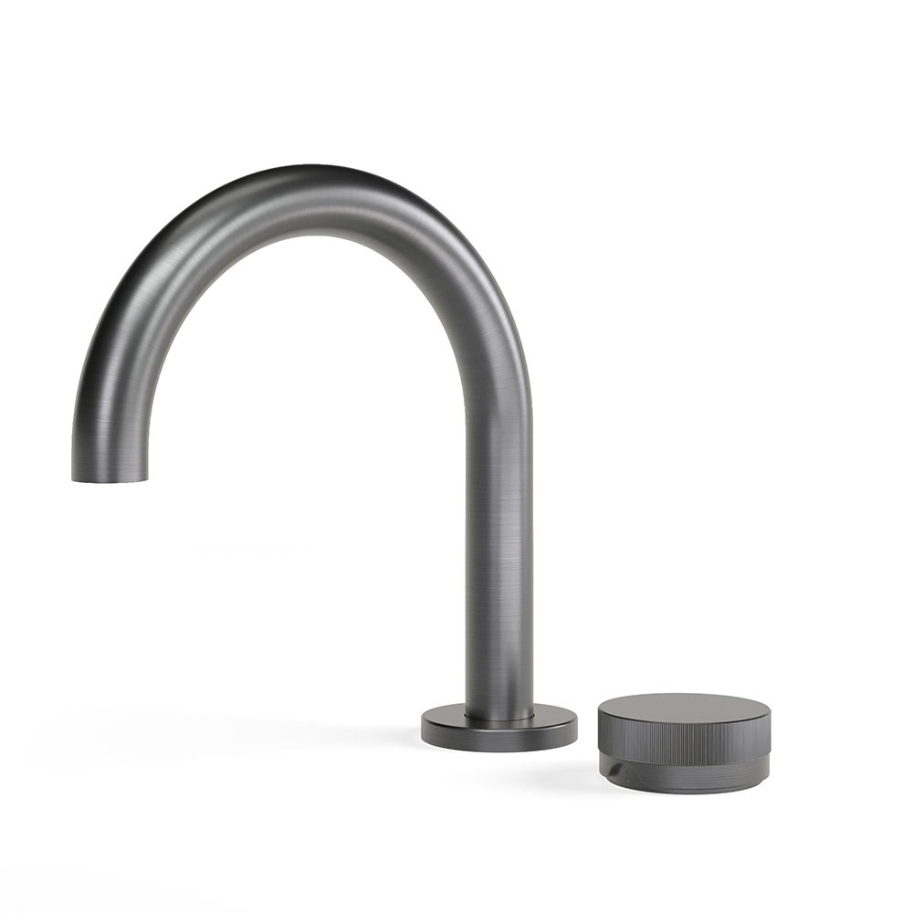 Zero Progresiv Fluted Basin Mixer Curve in Brushed Graphite