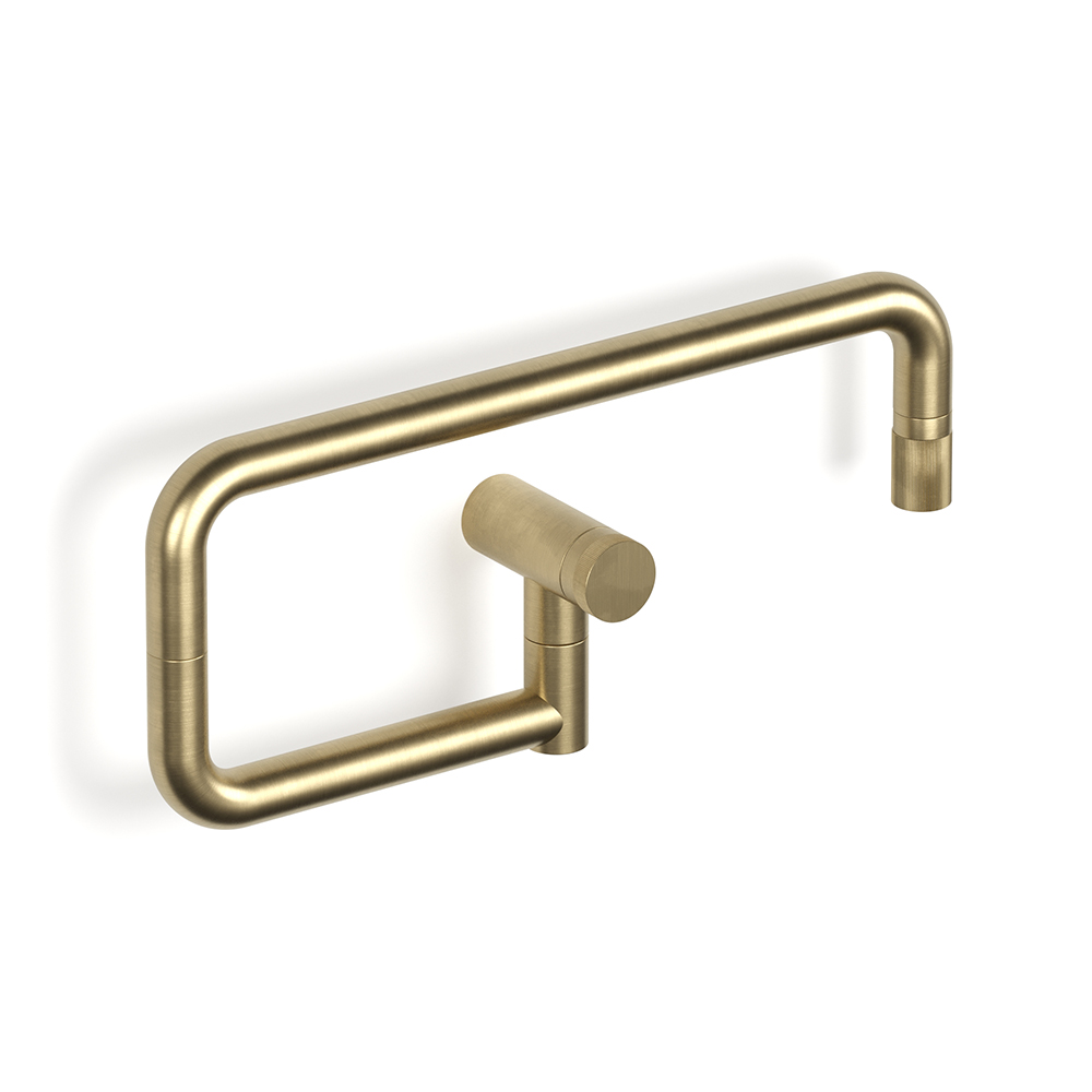 Zero Progresiv Fluted Pot Filler Wall in Raw Brushed Brass