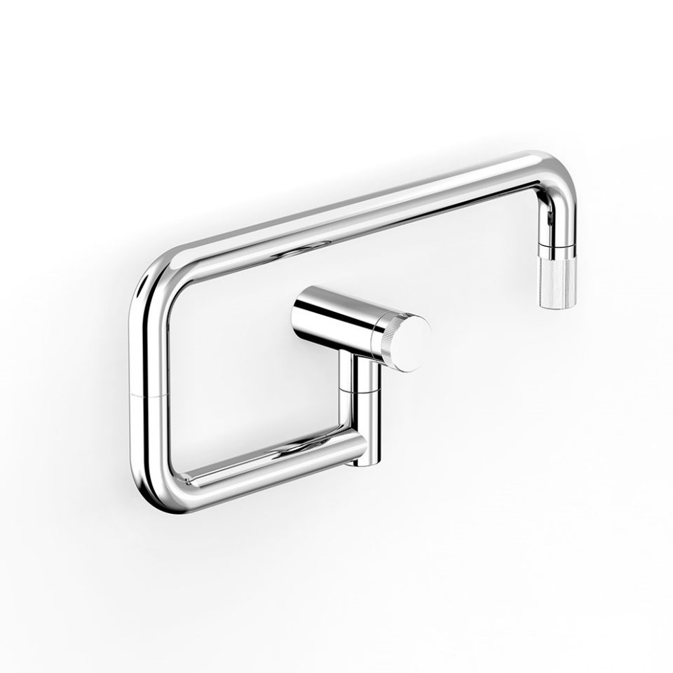 Chrome Zero Progresiv Fluted Pot Filler Wall in Chrome