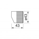 Pegasi Upward No Pin Handle, Fluted dimensions image