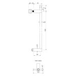 Pegasi NF Vertical Heated Towel Rail w TBar dimensions image