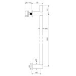 Zeos Vertical Heated Towel Rail dimensions image
