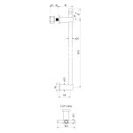 Zeos Vertical Heated Towel Rail w TBar dimensions image