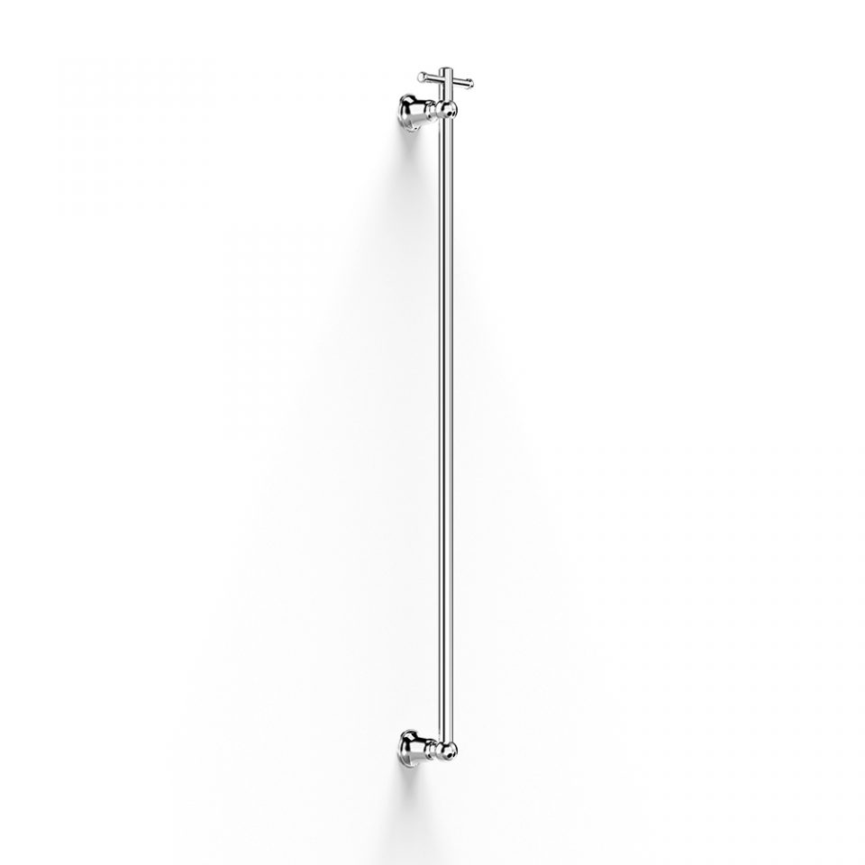 Chrome Cascade Vertical Heated Towel Rail w TBar in Chrome