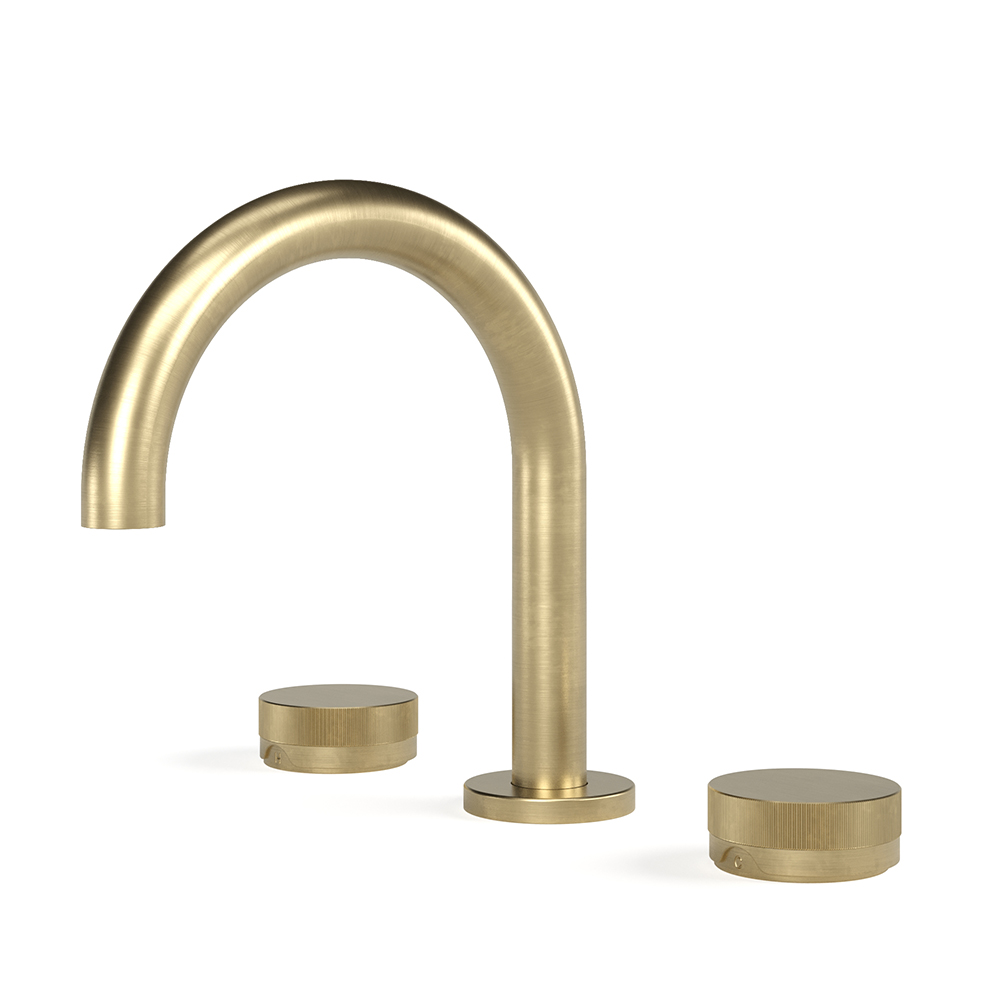 Zero Fluted Basin Set in Raw Brushed Brass