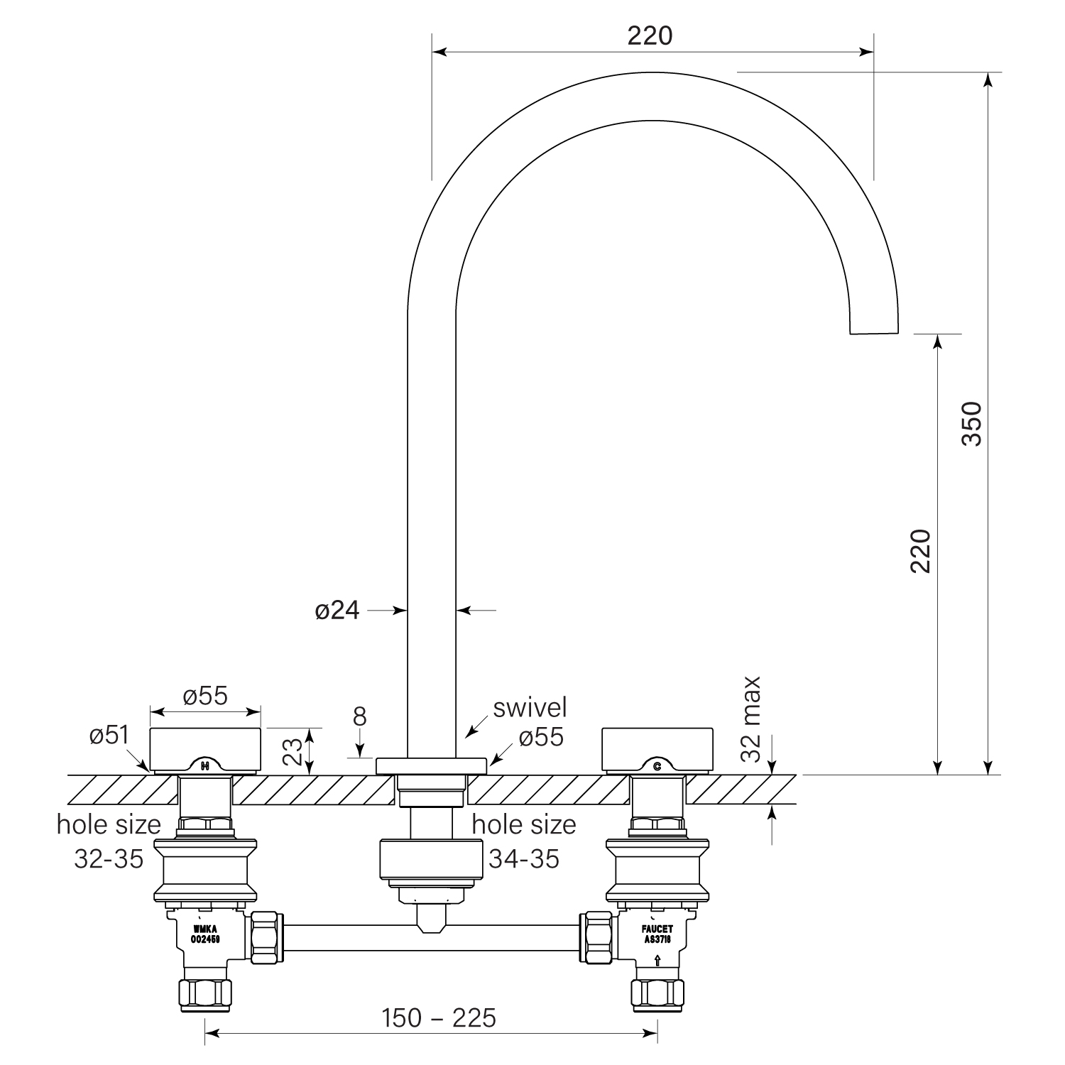 Zero Smooth Sink Set dimensions image
