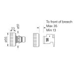 Zero Wall Top Assy pr Fluted dimensions image
