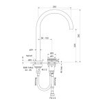 Zero Progresiv Fluted Basin Mixer Tall Curve dimensions image