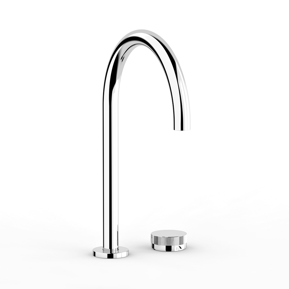 Chrome Zero Progresiv Fluted Basin Mixer Tall Curve in Chrome