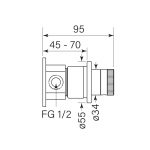 Zero Diverter Switch, Fluted dimensions image