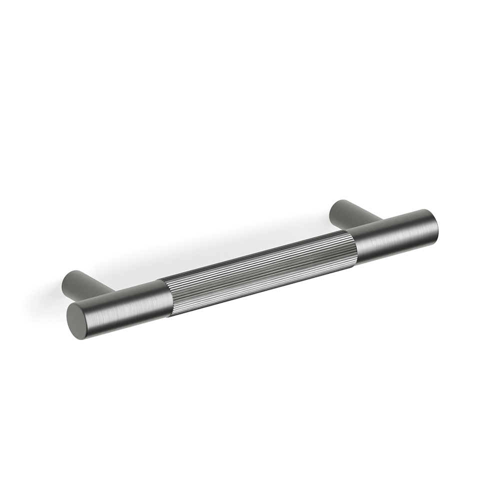 Bar Pull Centre Flute 126 (96hs) in Brushed Graphite