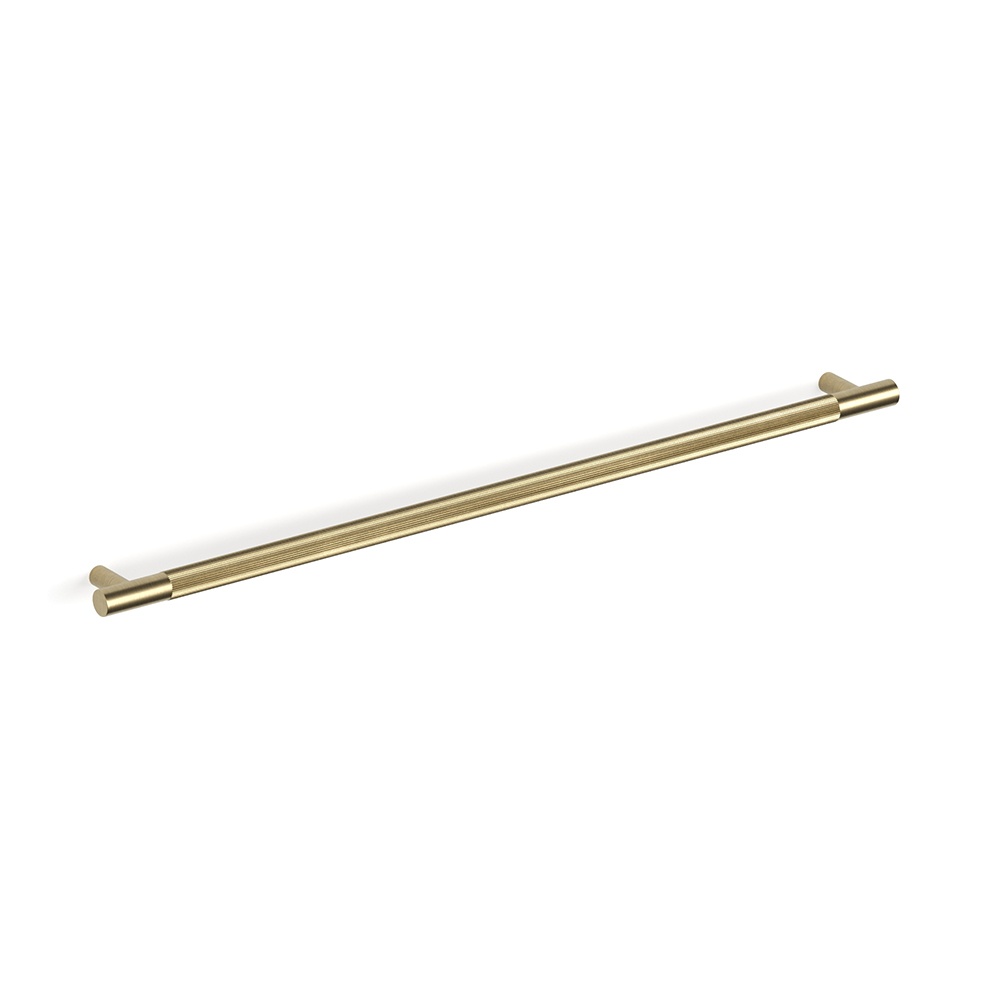 Bar Pull Centre Flute 382 (352hs) in Raw Brushed Brass