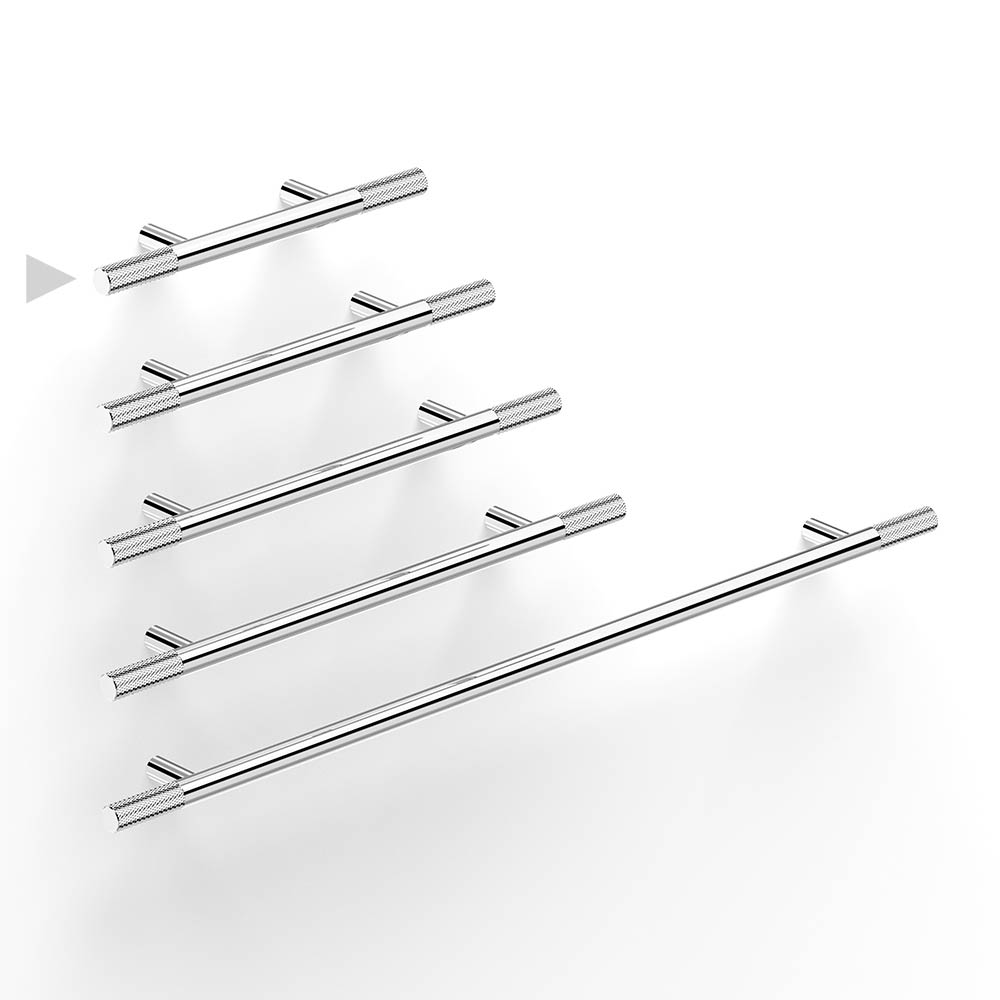 Bar Pull End Knurl 144 (64hs) in Chrome