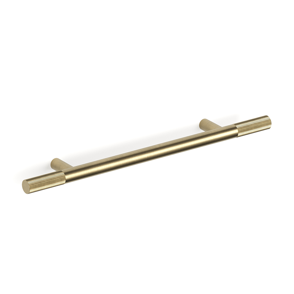 Bar Pull End Flute 208 (128hs) in Raw Brushed Brass