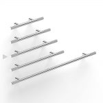 Bar Pull End Flute 208 (128hs) in Chrome