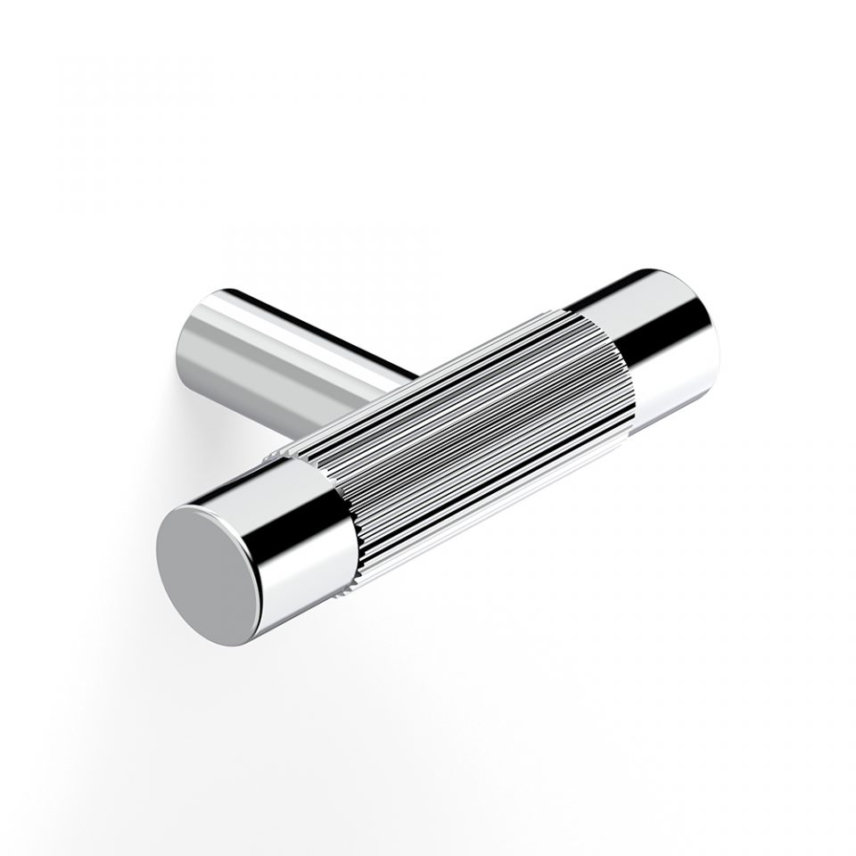 Chrome T Bar Pull Centre Flute in Chrome