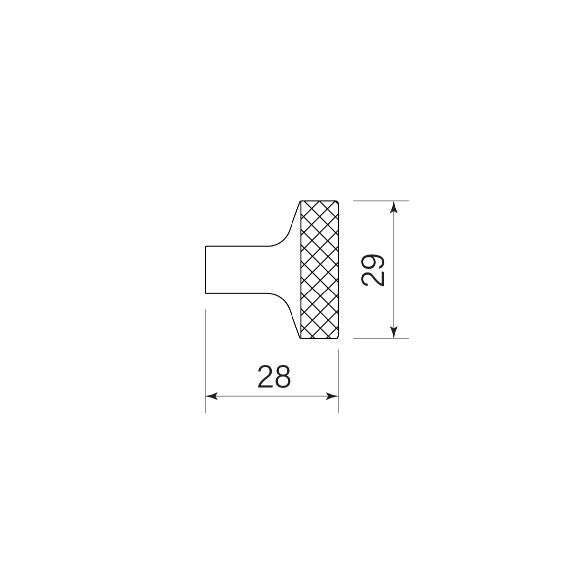 Round Pull 29 Knurl dimensions image