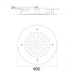 Atico Flush Ceiling Shower 400 Round dimensions image