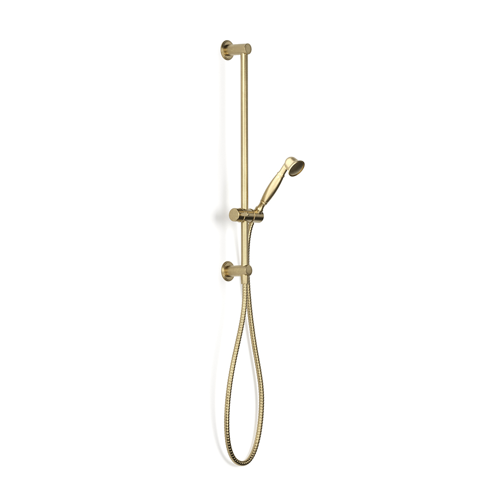 Cascade Slide Shower, Inflow 600 in Raw Brushed Brass