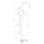 Pegasi Floor Bath Mixer Curve, Micro dimensions images