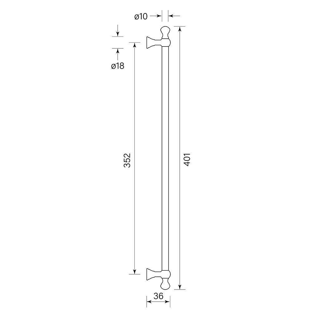 Appliance Pull Classic dimensions image