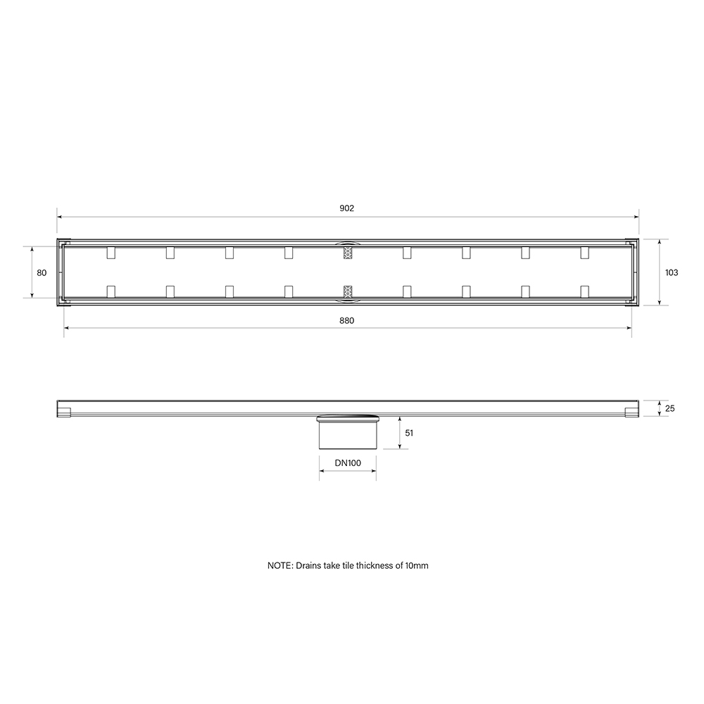 Torrent Tile In Strip Drain 900 dimensions image